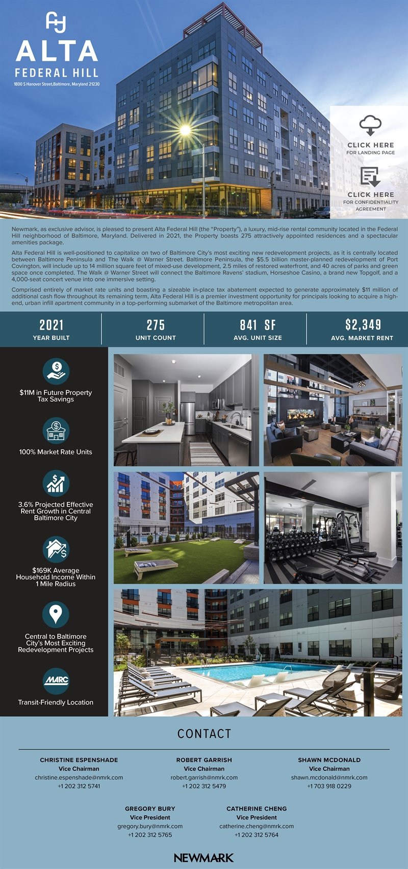 New Offering Alta Federal Hill 275Unit Apartment Luxury Apartment